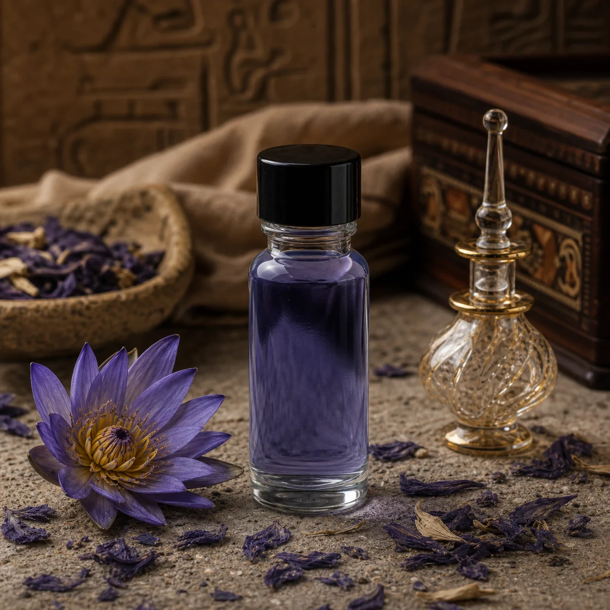 Blue Lotus pure oil in apothecary glass